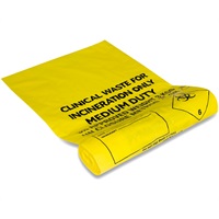 Click for a bigger picture.(1X200) YELLOW CLINICAL WASTE SACKS