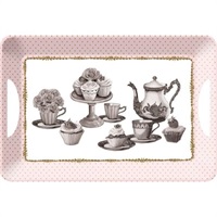 Click for a bigger picture.CUPCAKE COUTURE 48 x 33cm HANDLED TRAY ~