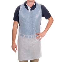 Click for a bigger picture.(1X100) WHITE DISPOSABLE POLY APRONS