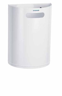 Click for a bigger picture.(1X1) 20 LTR WALL MOUNT HALF MOON IN WHITE - LOCKABLE