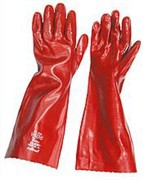 Click for a bigger picture.(1X1 PAIR ) HD 18" RED PVC GAUNTLET GLOVES