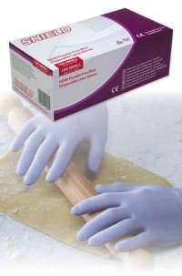 Click for a bigger picture.(1X100) MEDIUM BLUE LATEX GLOVES