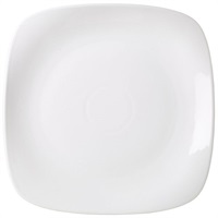 Click for a bigger picture.Genware Porcelain Rounded Square Plate 17cm/6.5"