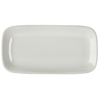Click for a bigger picture.Genware Porcelain Rounded Rectangular Plate 29.5 x 15cm/11.5 x 6"