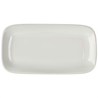 Click for a bigger picture.Genware Porcelain Rounded Rectangular Plate 35.5 x 19cm/14 x 7.5"