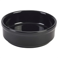 Click for a bigger picture.Genware Porcelain Black Round Dish 10cm/4"