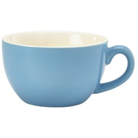 Click for a bigger picture.Genware Porcelain Blue Bowl Shaped Cup 17.5cl/6oz