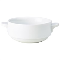Click for a bigger picture.Genware Porcelain Lugged Soup Bowl 25cl/8.75oz