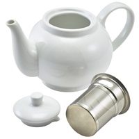 Click for a bigger picture.Genware Porcelain Teapot with Infuser 45cl/15.75oz