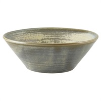 Click for a bigger picture.Terra Porcelain Matt Grey Conical Bowl 14cm