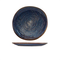 Click for a bigger picture.Terra Porcelain Aqua Blue Organic Plate 25cm