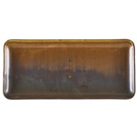 Click for a bigger picture.Terra Porcelain Rustic Copper Narrow Rectangular Platter 31 x 14cm