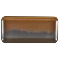 Click for a bigger picture.Terra Porcelain Rustic Copper Narrow Rectangular Platter 36 x 16.5cm