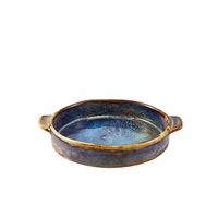 Click for a bigger picture.Terra Porcelain Aqua Blue Round Eared Dish 14.6cm