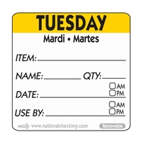 Click for a bigger picture.50mm Tuesday  Removable Day Label (500)
