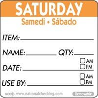 Click for a bigger picture.50mm Saturday Removable Day Label (500)