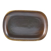 Click for a bigger picture.Terra Porcelain Rustic Copper Rectangular Plate 24 x 16.5cm
