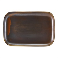 Click for a bigger picture.Terra Porcelain Rustic Copper Rectangular Plate 34.5 x 23.5cm
