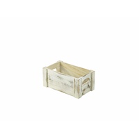 Click for a bigger picture.Genware White Wash Wooden Crate 27 x 16 x 12cm