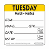 Click here for more details of the 50mm Tuesday  Removable Day Label (500)