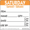50mm Saturday Removable Day Label (500)